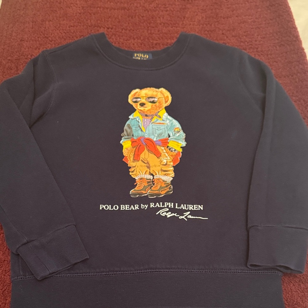 Great condition Polo by Ralph Lauren Navy boys sweatshirt with iconic Polo Bear